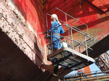 hand scraping biofouling drydock