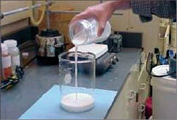 Figure 3: LBA mixture is stable, with the material floating up, not down, to allow for re-homogenization.