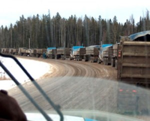 Convoy of trucks