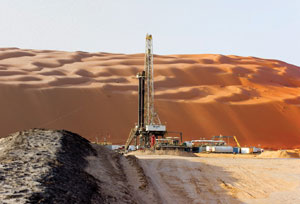 Nabors’ Rig 607 is drilling for Saudi Aramco.