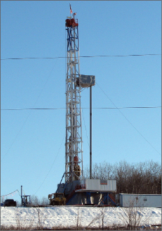 Union Drilling’s Rig 58 operates in the Marcellus Shale, Lycoming County, in north central Pennsylvania. Some drilling contractors and operators anticipate a move in the Marcellus to pad drilling-capable rigs that don’t need to be moved during the winter.