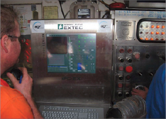 Figure 6: The RMR control panel in the driller’s cabin facilitates  communication between the driller and RMR operator.