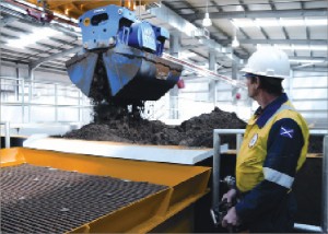 At the Baker Hughes waste management facility in Scotland, the “cleaned” solid materials are processed, then used in place of quarried aggregates to cap local landfill sites.