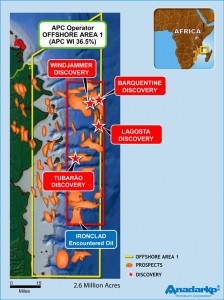 Anadarko is the operator of the 2.6-million-acre Offshore Area 1 of the Rovuma Basin offshore Mozambique.
