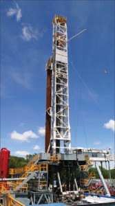 Helmerich & Payne’s Rig 385, a FlexRig3 unit, is drilling for Pennsylvania General Electric Co in the Marcellus.