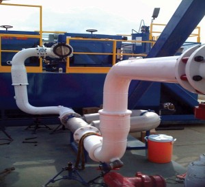 Coriolis meters on suction and return sides of the well provide an electronic way of “keeping an eye on the shakers.” Image courtesy of Emerson Process Management