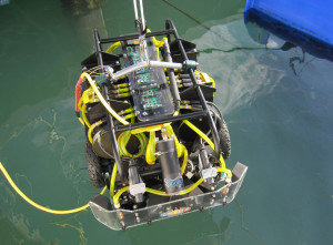 The HullBUG autonomous underwater vehicle is delivered for field testing in Florida.
