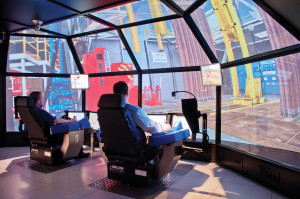 The dome drilling simulator at the MOSAIC II offers a 180° side view and 90° vertical view, as well as pipe-handling and well control training capabilities. It is equipped to perform well control downhole simulations with 3D graphics. The fully immersive simulator will incorporate the specific designs of Maersk Drilling’s latest newbuilds and existing deepwater semis.