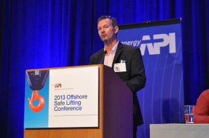 Caption: Kevin Boyle, BP upstream segment lifting technical authority, shared the eight elements of BP’s system to ensure safe lifting operations at the 2013 API Offshore Safe Lifting Conference on 17 July in Houston.