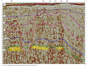 A seismic image shows prospective objects from the Gashunsky block. 