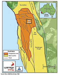Warrego Energy’s Block 469 is located within the onshore Perth Basin of Western Australia. The company plans to begin a seismic program there by May. 