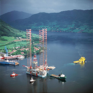 The Maersk Gallant, rated to drill in up to 394 ft of water, is one of two Maersk rigs operating in Denmark.