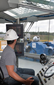 Precision’s Houston tech center houses a fully functional drilling rig for training purposes. The company tries to build in at least 50% of interactive content into each course held at the center.
