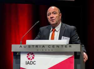 IADC Executive VP, PGRA, Taf Powell addresses attendees at IADC World Drilling 2014 in Vienna, Austria, on 19 June. One initiative among many this year for PGRA was writing to the European Commission to argue against a misinterpretation of the Offshore Safety Directive. This action could potentially save EU-based member companies more than $10 million from 2016-2018.