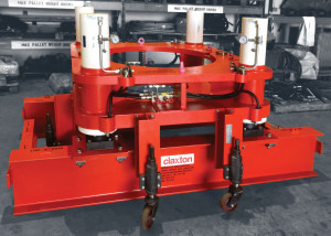 Claxton Engineering’s conductor cementing support system holds the conductor with a hydraulic mechanism. It holds the weight of the conductor while the cement cures.