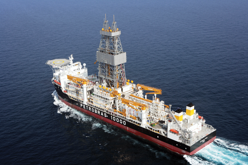 the petrobras 10000 drillship is drilling exploratory wells in