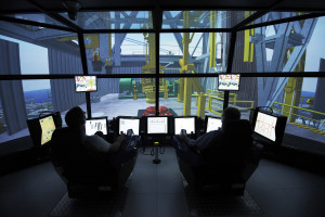 Figure 3: Researchers spent hours observing and recording drill crews take part in simulator-based training at Maersk Training’s drilling simulator in Svendborg, Denmark. Hundreds of hours were then spent coding behaviors shown in the videos to identify drillers’ key situation awareness skills. The observations and video analysis data helped the researchers to develop the Drillers’ Situation Awareness model. 