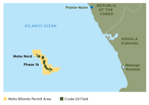 The Moho Bilondo Phase 1b development targeted reserves in the southern portion of the Moho Bilondo permit area. The Moho Nord subsea development to the north will be the second phase of the project.