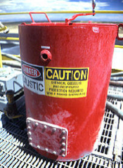 Most drilling contractors in offshore or onshore sites use traditional techniques for mixing caustic soda. This includes using a 55-gal barrel with a connected paddle to facilitate mixing operations. 