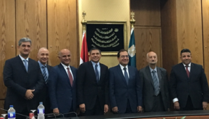 Left to Right: George El Zir, BHGE Global Technical Training Leader; Ayman Khattab, VP, BHGE, Egypt and South Gulf; Rami Qasem, CEO, BHGE, Middle East, North Africa, Turkey and India; Lorenzo Simonelli, President and CEO, BHGE; HE Eng. Tarek El Molla, Egyptian Minister of Petroleum; Eng. Osama El Bakly, EGAS Chairman; Eng. Atef Hassan, Chairman and Managing Director, Petrobel.