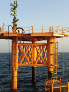 A retrofit conductor-supported platform was installed on an appraisal well offshore Bahrain using a jackup rig.