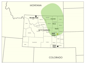 Figure 1: Eon’s operated fields and acreage in Wyoming.